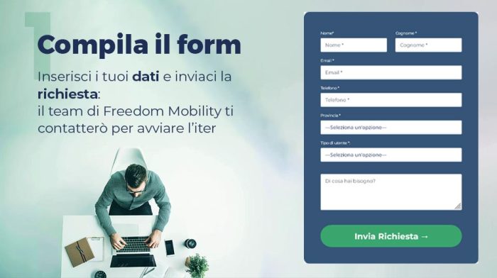 Freedom Mobility: Noleggio auto usate 1 compila il form